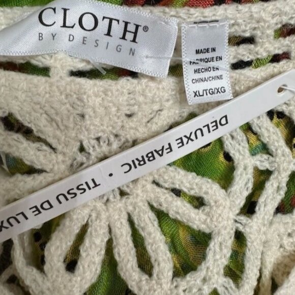 Luxurious Beige Lace Sweater Knitted Blouse Knitted Crop Top With Unique Flora - Picture 4 of 8